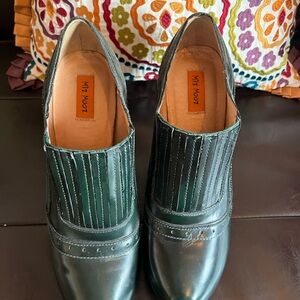 Miz Mooz Dark Green Leather platform Mules